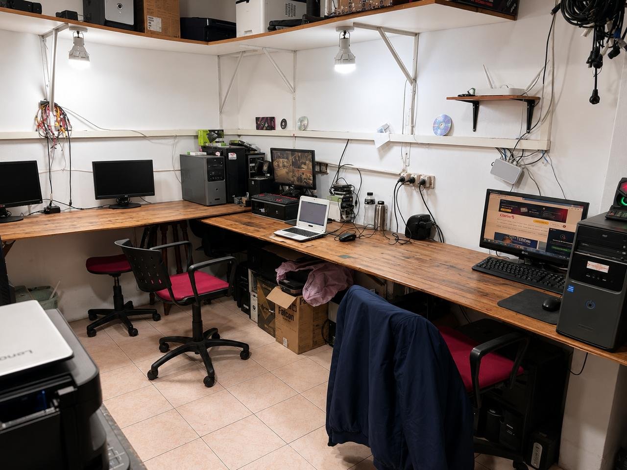 Técnico realizando mantenimiento de equipo informático
